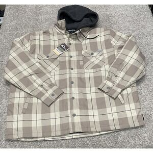 DRAKE Men's Campfire Flanne Jacket Hoodie Quilted Plaid Men's 3XL NEW Magnetic